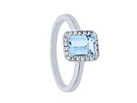 Anello Babila Milano Donna Bacia_Mi in Oro bianco Acquamarina 205104